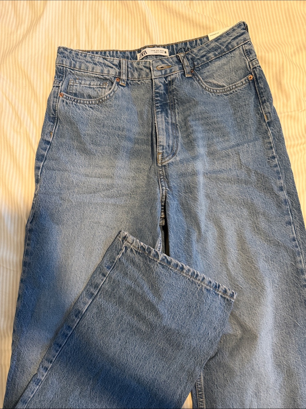 NWT Zara High Rise Straight Leg Full Length Jeans Size 6/28